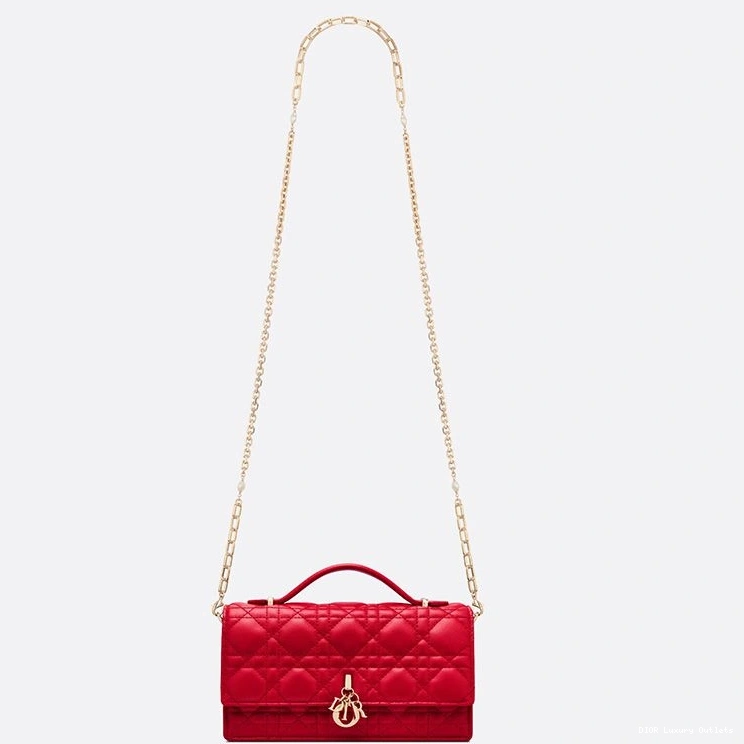 Cheap Bag Lambskin Handle Miss Red Mini Dior Cannage Top 0707 Luxury